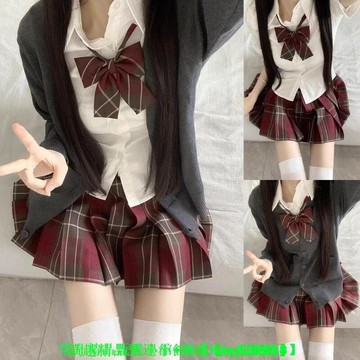 快速出貨 【店鋪熱銷】jk制服學院風百褶裙套裝收腰顯瘦襯衫三見討格裙襯衣大碼半身裙子