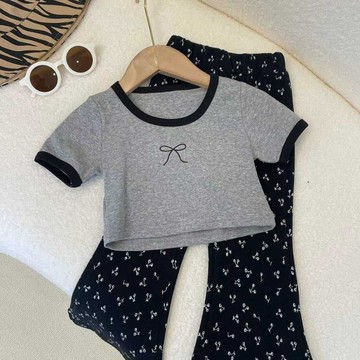 🎀biubiu童裝🎀兒童短袖長褲套裝0-9歲女寶寶夏款短袖T恤套裝小孩子衣服童裝