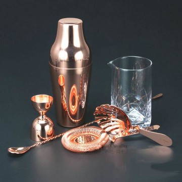 法式進口調酒器套裝 酒吧工具6件套 不銹鋼雪克壺搖酒器調酒套裝