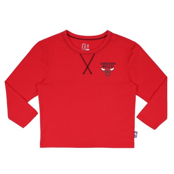 NBA 兒童/青少年 美式復古領 長袖上衣 公牛隊