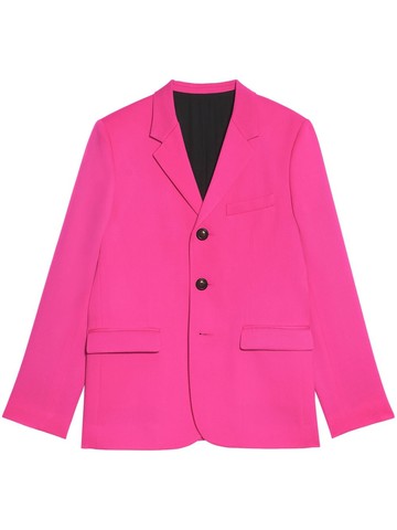 AMI Paris - notched lapels single-breasted blazer - unisex - Wool - 44 - Pink