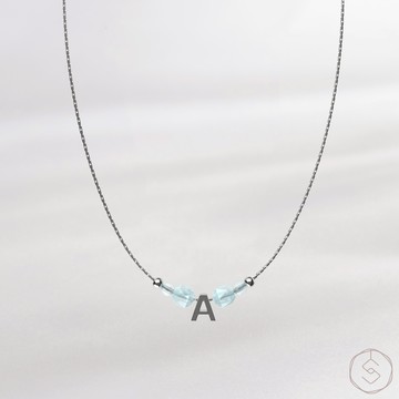 CONNY 專屬字母 | 海藍寶 | 天然水晶項鍊