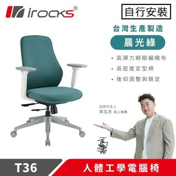 iRocks 艾芮克 T36 人體工學辦公椅 晨光綠
