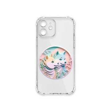iPhone 12 殼 TRON IPhone 12 可愛紙雕柴犬 四角防摔殼 手機殼