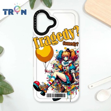 TRON IPhone 16 PLUS 普普風小丑系列 防摔太空載具殼 透黑 軟硬 手機殼