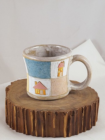 顏彩手工馬克杯-房子