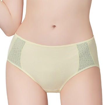 SWEAR 思薇爾 流動光影系列 M-3XL 中腰 三角 女內褲 (柚香黃)