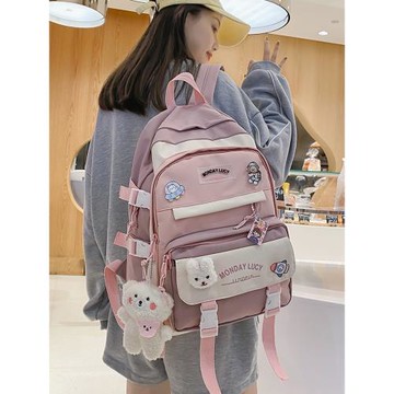 初中高中小學生書包女孩三到六年級4超輕護脊女生減負雙肩包6防水