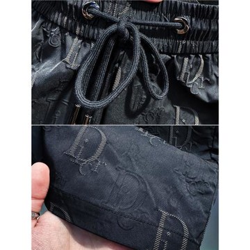 男士高端歐貨鋼印冰絲休閑短褲2026新款夏季潮牌薄款沙灘五分褲男