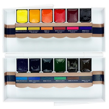 【MISSION】金級 塊狀 水彩 12色 含 調色盤 / 組 MPW-2012