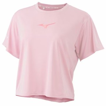 MIZUNO 美津濃 短袖上衣 女 吸濕排汗 抗紫外線 粉 32TAD22266