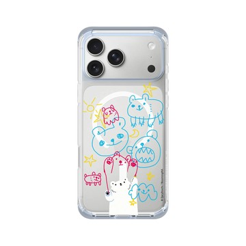 iPhone 17 Pro Max ClearX (MagSafe 兼容) 冰透藍 - 白白日記 Darylhochi - 亂畫一通