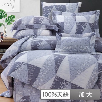 貝兒居家寢飾生活館 60支100%天絲四件式兩用被床包組 裸睡系列  加大雙人 摩德納