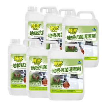 多益得酵速地板抗菌清潔劑2000mlx6瓶自然松針木質香/