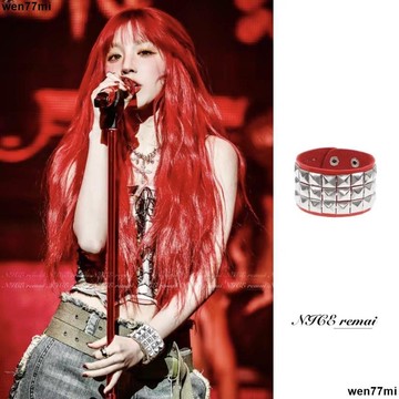 超實惠一 手飾 手鏈 手環 Y2k甜酷辣妹鉚釘皮手環潮朋克哥特亞文化情侶音樂節寬手鐲臂環cos