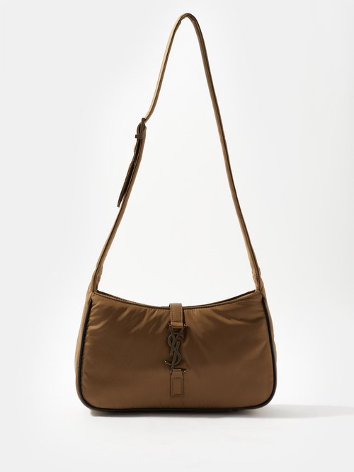 Saint Laurent - Logo-plaque Recycled-nylon Shoulder Bag - Mens - Khaki