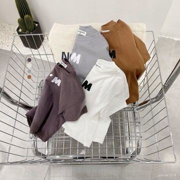 【限時優惠】新款童品男童女童T恤夏季薄款純棉短袖兒童上衣韓版潮流童裝圓領打底衫 夏天T恤 男中小童短袖
