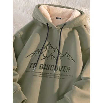 CLARALEE羊羔絨衛衣男生秋冬季加絨加厚保暖上衣青少年連帽外套