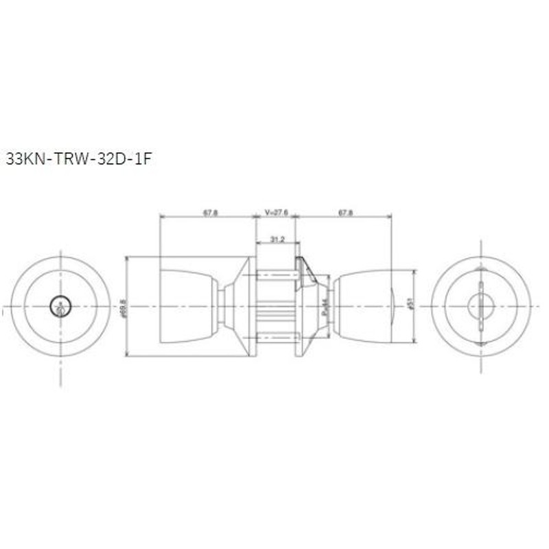 アルファ 33KN ALPHA 取替用ノブ 33KN-TRW-32D-1F アルファWロック取替用ノブ TA-F用 取替 ドアノブ  LINEショッピング