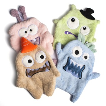 qidina萌萌小怪物可掛吸水多用途擦手巾 / 怪獸 小毛巾 洗臉巾 抹布