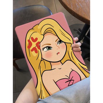 適用于ipad保護套air5/4/3平板殼pro11書本式ipad10/9十代卡通女孩2022蠶絲紋平果mini6全包10.9寸帶筆槽2021