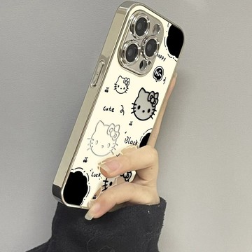 鏡面貓手機殼iPhone17/18潮16plus蘋果15promax防摔14卡通13 12 11