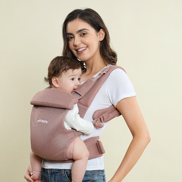 沐伊孕哺 MOOIMOM - 3D透氣包覆式嬰幼兒揹巾-香檳粉