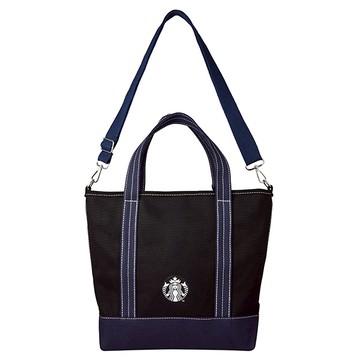 星巴克拼色女神帆布提背袋