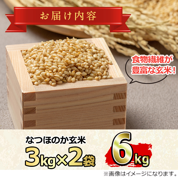 東串良町産！なつほのか玄米(3kg×2袋・計6kg)