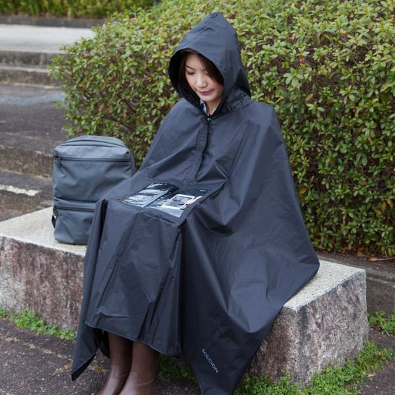 レインコート レインポンチョ 窓付き 雨具 ブラック 雨合羽 レインウェア かっぱ カッパ 合羽 スマホが見える フリーサイズ 黒 無地 通販 Lineポイント最大get Lineショッピング