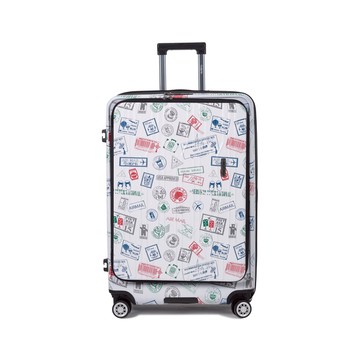 【Alldma鷗德馬】20吋台味郵戳雙開箱AD25-白郵(贈保護套CF7)