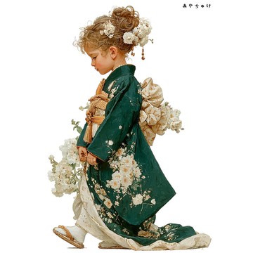 【12月新品4】07-114-0226 人物貼紙 和服復古