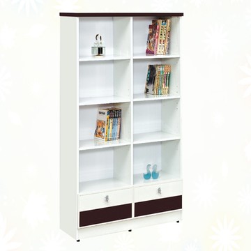 文創集 南亞塑鋼 莉寶多彩2.7尺二門半開放塑鋼書櫃/收納櫃(六色可選)-81x34.3x150.9cm免組