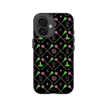 iPhone 16 Clear (相機按鈕) 酷墨灰 - Wicked - 粉色與綠色