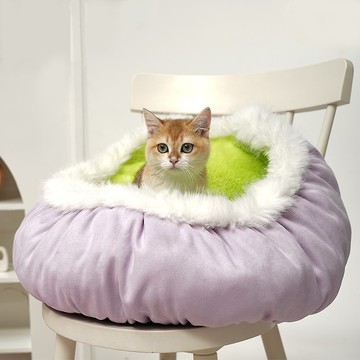 Pawsholic爪迷 寵物絨絨窩-芋泥抹茶 寵物睡墊 寵物睡窩 寵物睡床