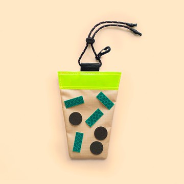 手作反光手搖飲-奶茶+珍珠椰果  夜間反光吊飾  安全上路