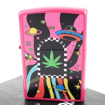 Zippo 美系~Cannabis Design-大麻葉-太空圖案打火機