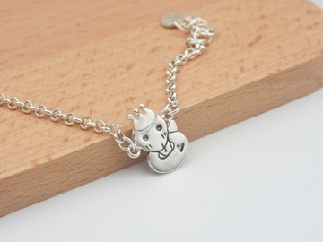 小蛇 - 小朋友手鍊 | 925純銀 寶寶週歲禮 刻字 動物銀飾