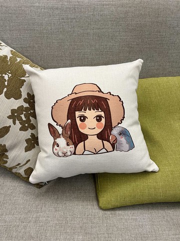 與寵物的美好時光 【 似顏繪 手繪禮物 客製化抱枕 抱枕訂製