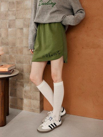 KITTY環島台灣系列．抗UV側開衩前短後長短裙