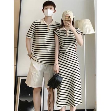 法式情侶裝夏季一裙一衣polo設計感小眾ins網紅潮牌2025新款潮流