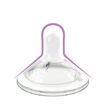 天然母感2倍防脹矽膠奶嘴三孔(快速流量)2入