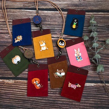 【選圖客製】刺繡仿麂皮直式識別證