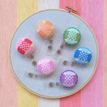 毛線識別證伸縮夾-編織同色系款/台灣製鋼絲拉繩