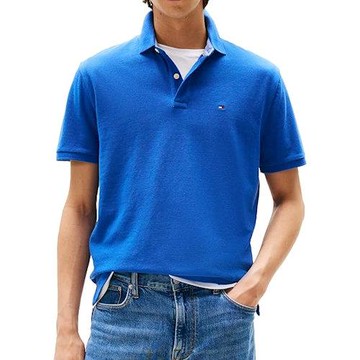 Tommy Hilfiger 2025男時尚棉質針寬鬆款鈷藍色短袖POLO