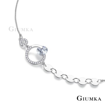 GIUMKA腳鍊氣質女士腳鏈 精鍍正白K 銀色 ML20009-1