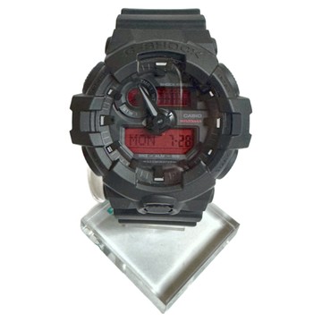 CASIO 卡西歐 G-SHOCK 絕對強悍 經典雙顯手錶 GA-700BBR-1ADR  黑色 + 紅色