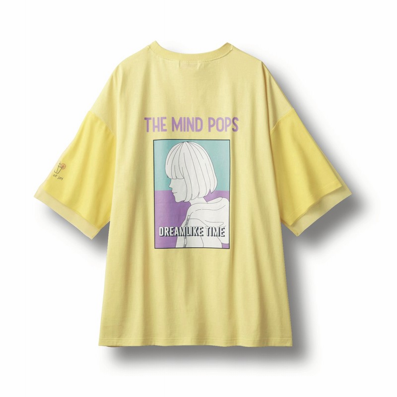 バックイラストプリント袖チュール重ねハーフスリーブロング丈tシャツ 子供服 通販 Lineポイント最大1 0 Get Lineショッピング