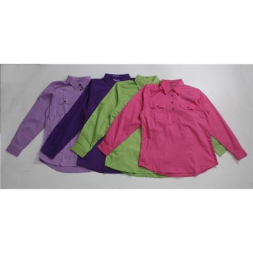 春秋季男女款休閑襯衫套頭雙口袋時尚大版翻領工裝外套純棉上衣