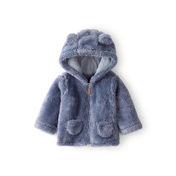 【Carter’s】藍色熊寶貝毛毛連帽外套 | 官方授權 毛毛外套 可愛耳朵 保暖機能 週歲送禮 安全認證